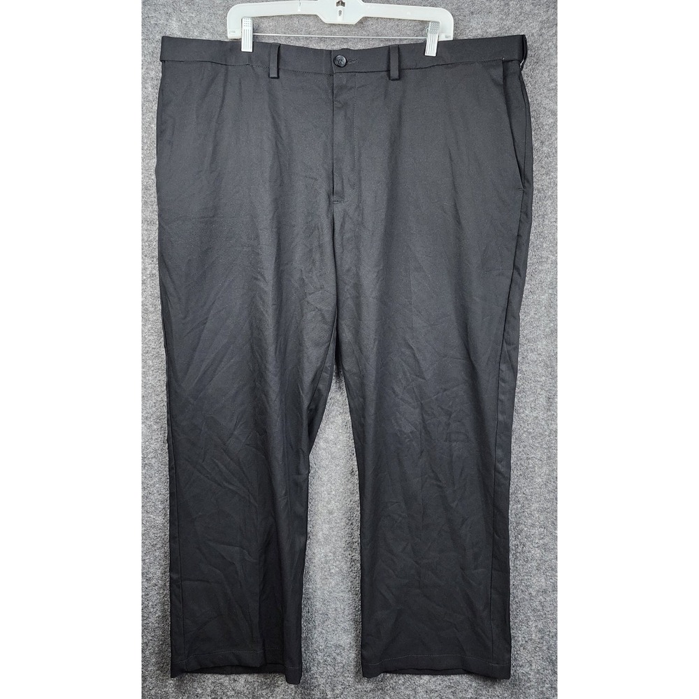 Haggar‎ Cool 18 Pro Dress Pants Mens 44x29 Black Classic Fit Flat Front Trousers